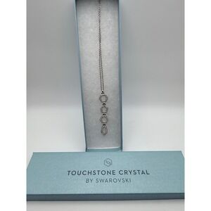 Touchstone Crystal by Swarovski Silver Tone Geometric‎ Poly Pendant Necklace